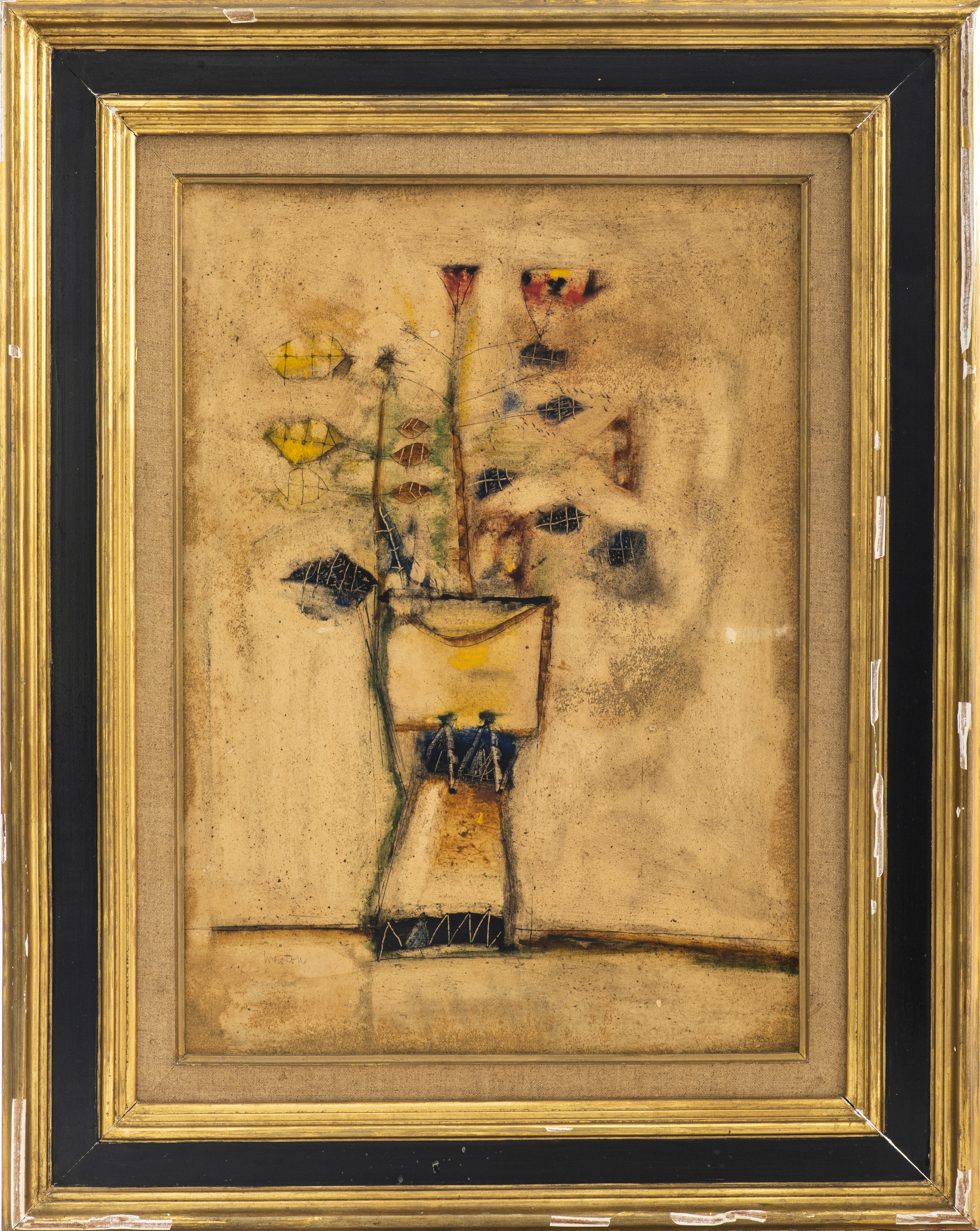 Appraisal: REGINALD WESTON FLOWER STILL LIFE OIL ON BOARD Reginald Weston