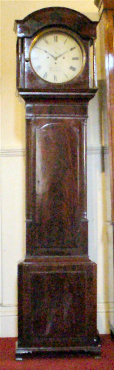 Appraisal: An early th century mahogany chiming longcase clock By W