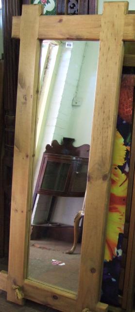 Appraisal: A th century pine rectangular strut framed cheval mirror