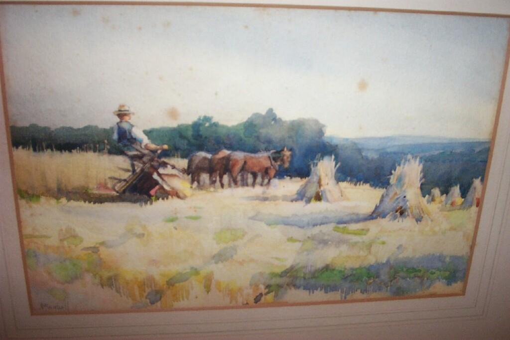 Appraisal: An early th century watercolour of a harvesting scene with