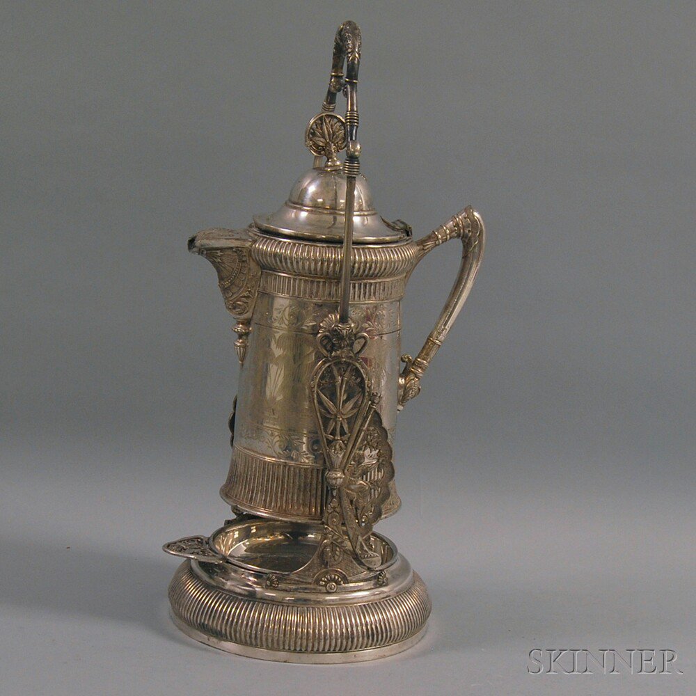 Appraisal: Aesthetic Movement Silver-plated Ice Water Pitcher on Stand Southington Cutlery