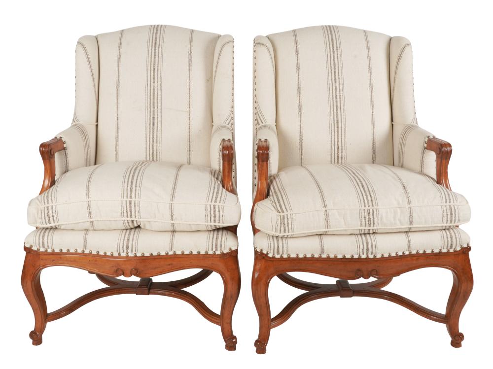 Appraisal: PAIR OF FRENCH PROVINCIAL STYLE BERGEREScontemporary inches wide inches deep