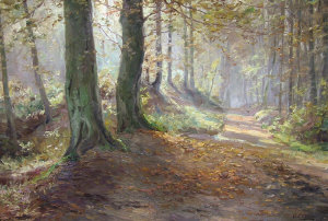 Appraisal: Paul Dillens Belgian - - Woodland scene oil on canvas