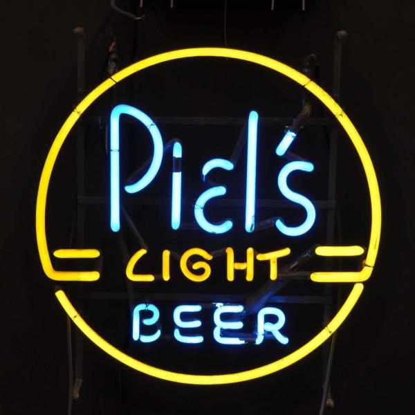 Appraisal: Piels Circle Neon Sign Description s Piels Brothers Brooklyn NY