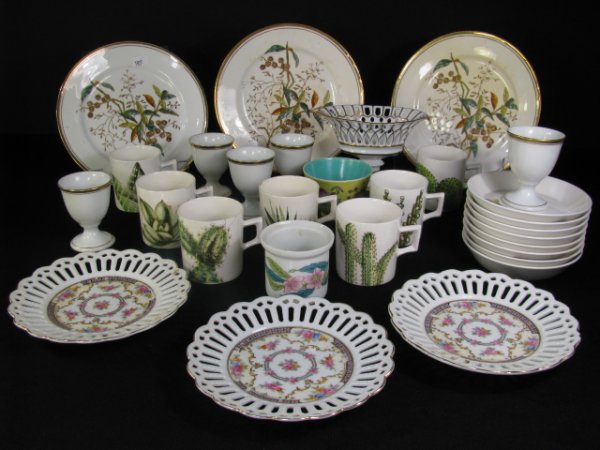 Appraisal: Approximately thirty pieces Includes Ed Langbein demitasse cups high by