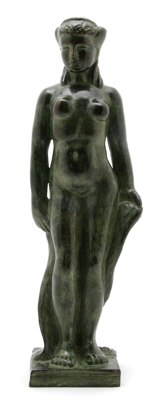 Appraisal: French Bronze Figure Lucile Passavant b depicting a standing nude