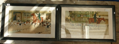 Appraisal: Two framed Cecil ablin prints depicting hunting scenes