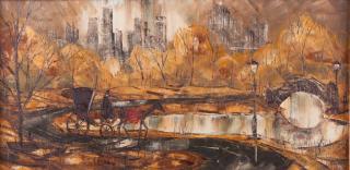 Appraisal: Robert Lebron Oil on Canvas Central Park Signed to LR