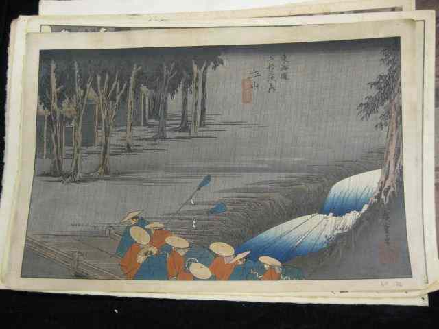 Appraisal: Japanese Woodblock Prints including Hiroshi Yoshida woodblock ''Temple in the