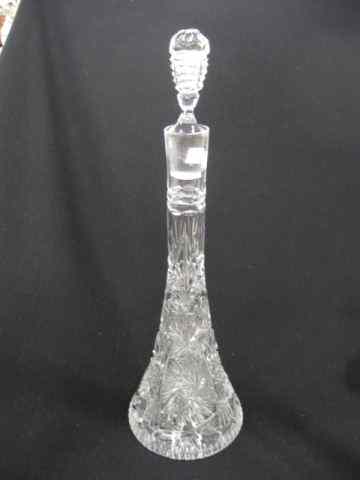 Appraisal: Cut Crystal Tall Decanter pinwheel decor '' excellent