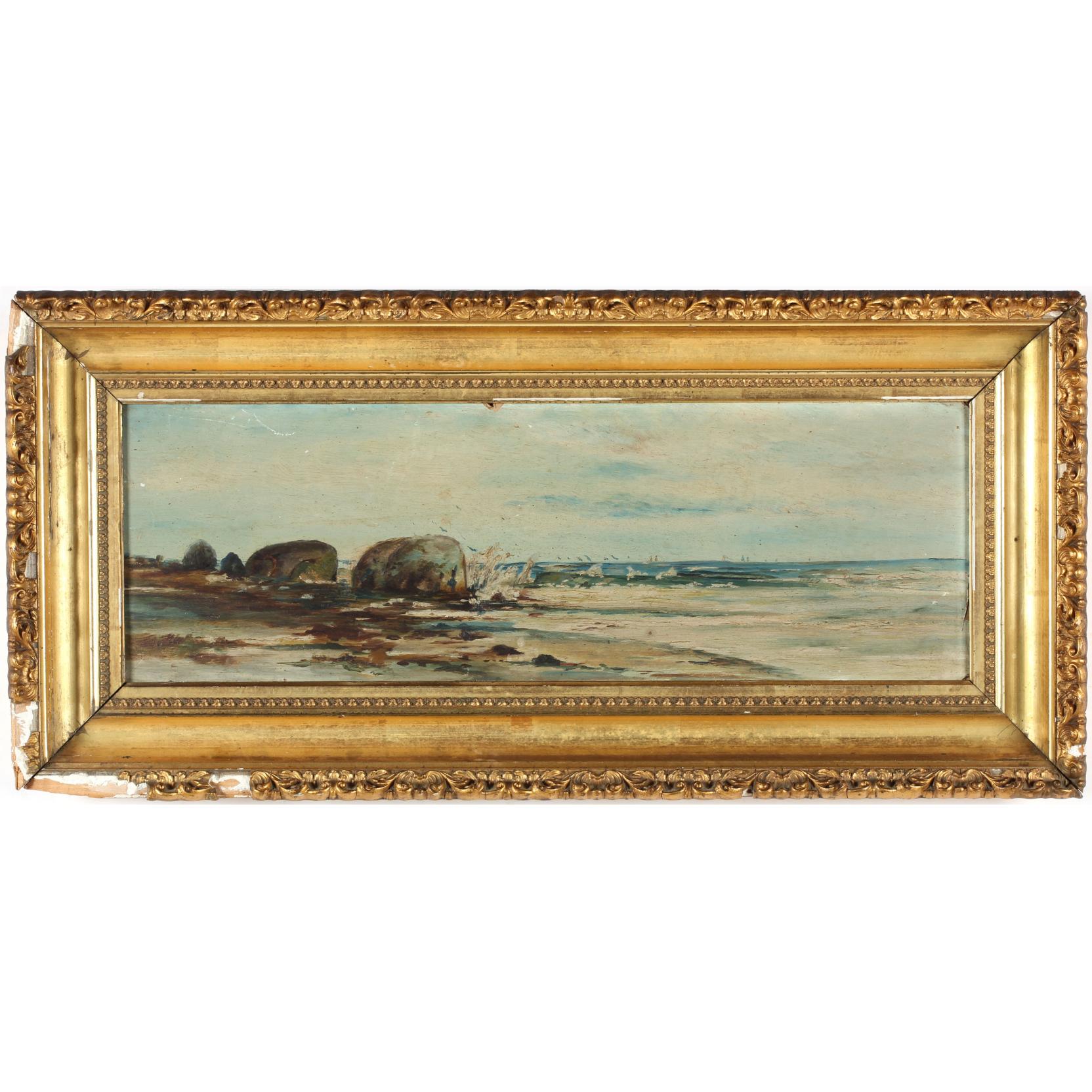 Appraisal: att Edmund Darch Lewis PA - Seascape oil on artist's