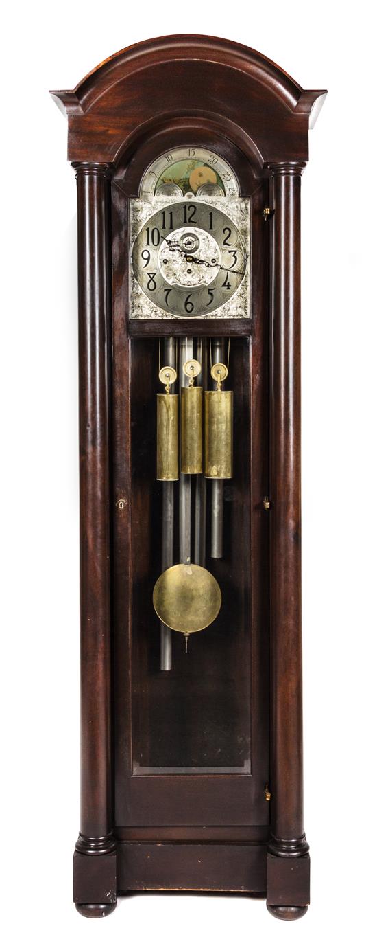 Appraisal: Sale Lot An English Mahogany Four-Tube Tall Case Clock elliott