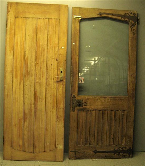 Appraisal: th century solid oak linenfold panel door x and a