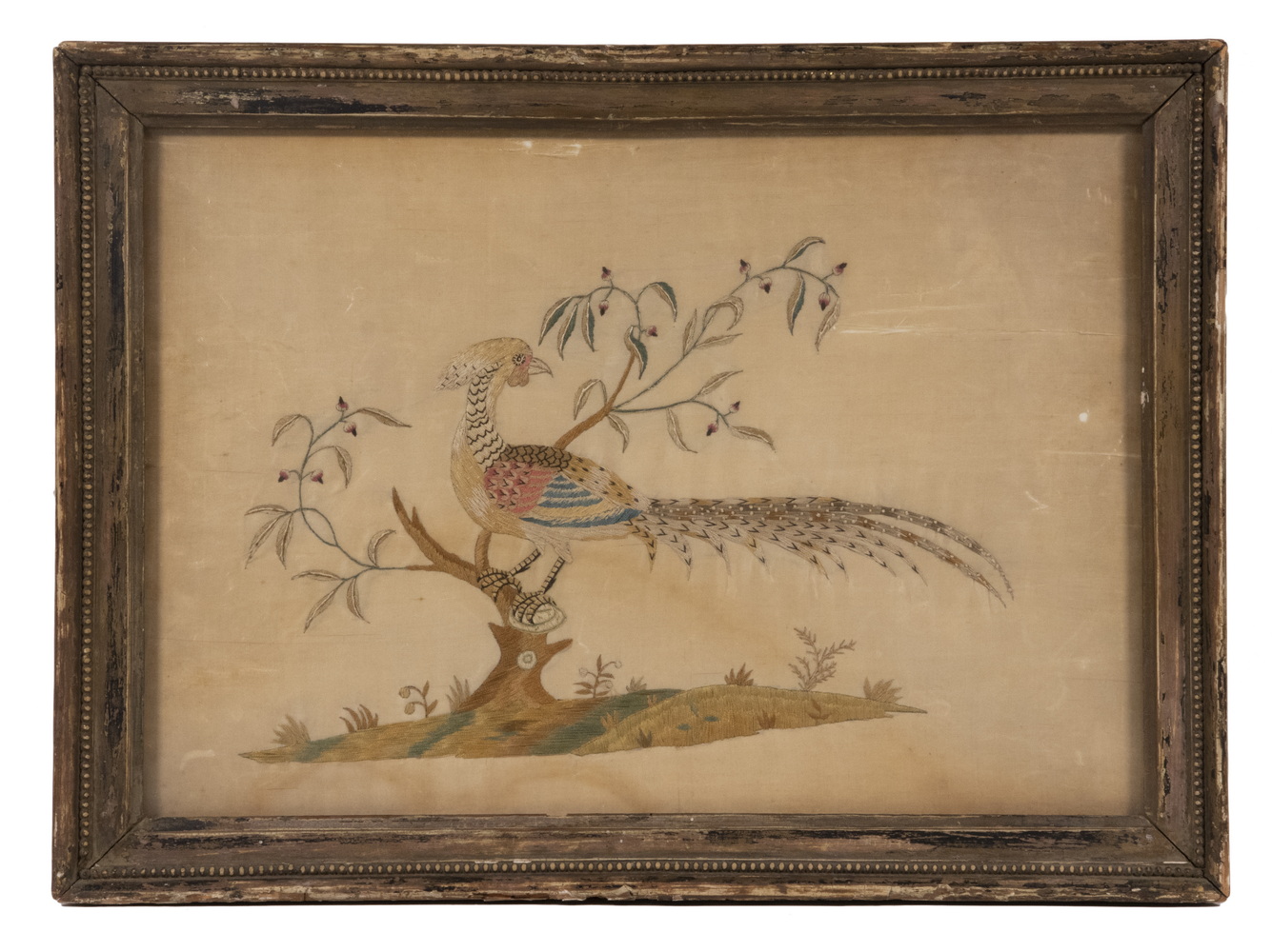 Appraisal: EARLY TH C BRITISH REGENCY SILKWORK OF A PHOENIX BIRD