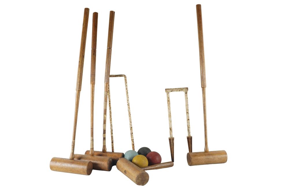 Appraisal: JOHN JAQUES SONS CROQUET SET inches wide Condition