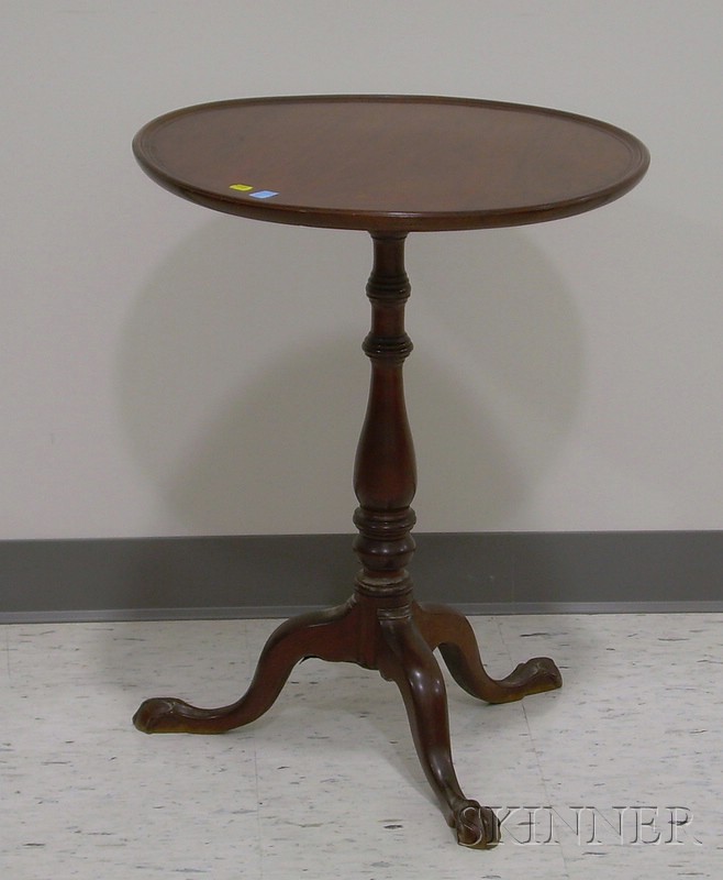 Appraisal: Carved Mahogany Dish-top Candlestand dia in