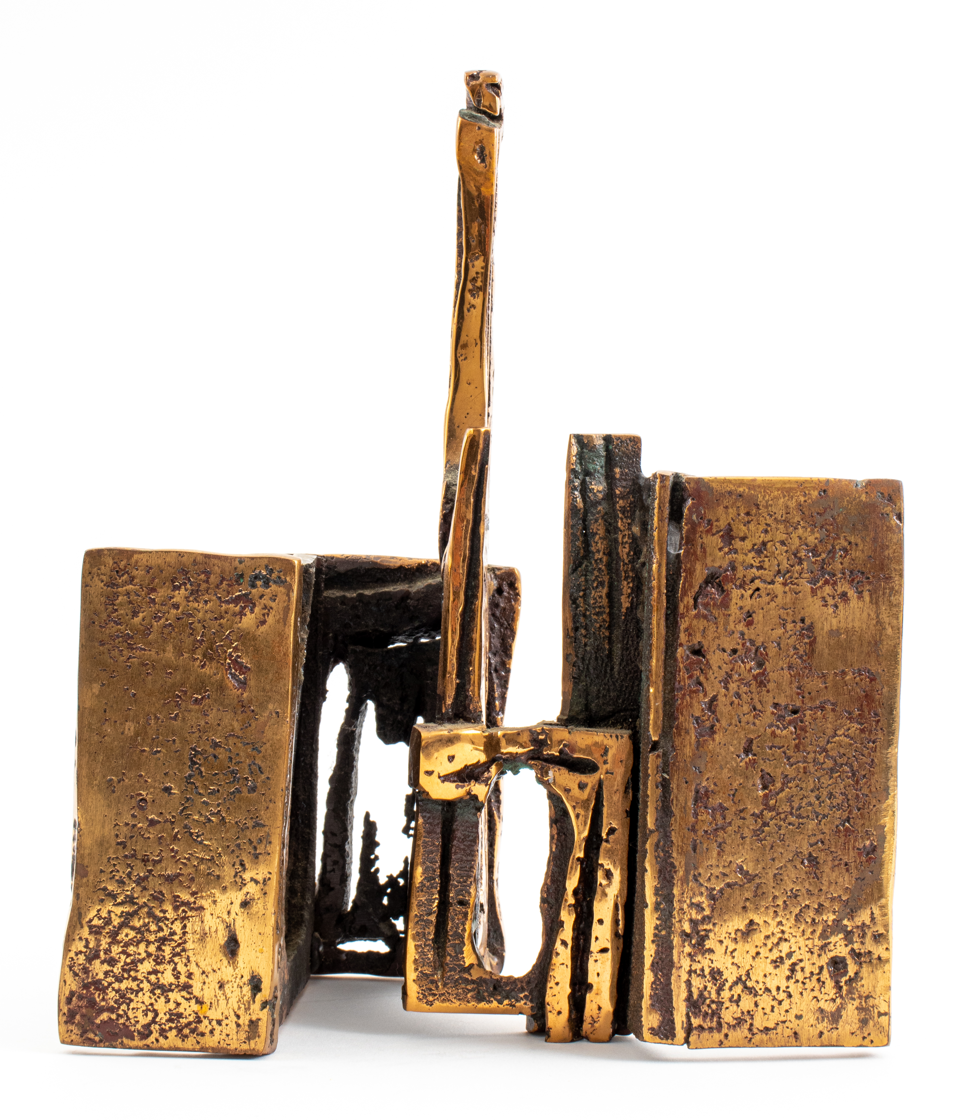 Appraisal: ESTHER FUHRMAN GOLD BRONZE CITYSCAPE SCULPTURE Esther Fuhrman American b