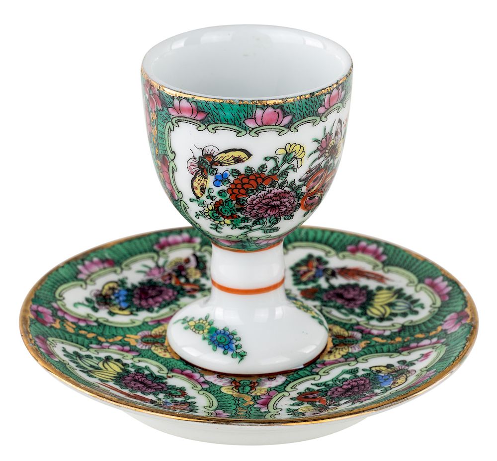 Appraisal: A SMALL GILT PORCELAIN DRINKING CUP AND SAUCER A SMALL