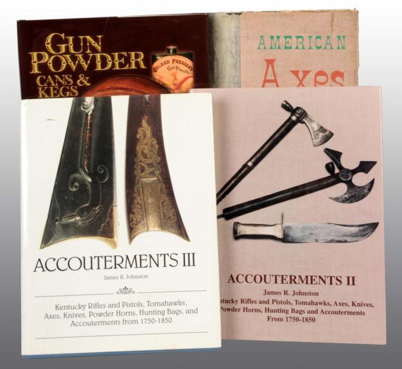 Appraisal: Lot of Gun Related Books Description Includes Gun Powder Cans