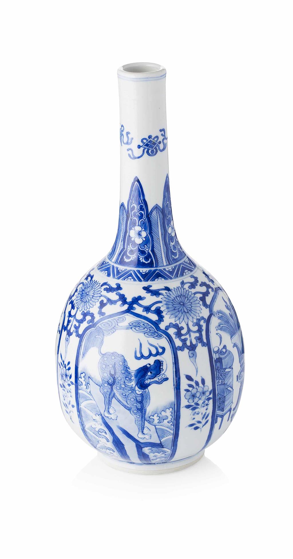 Appraisal: BLUE AND WHITE BOTTLE VASE KANGXI MARK AND OF THE