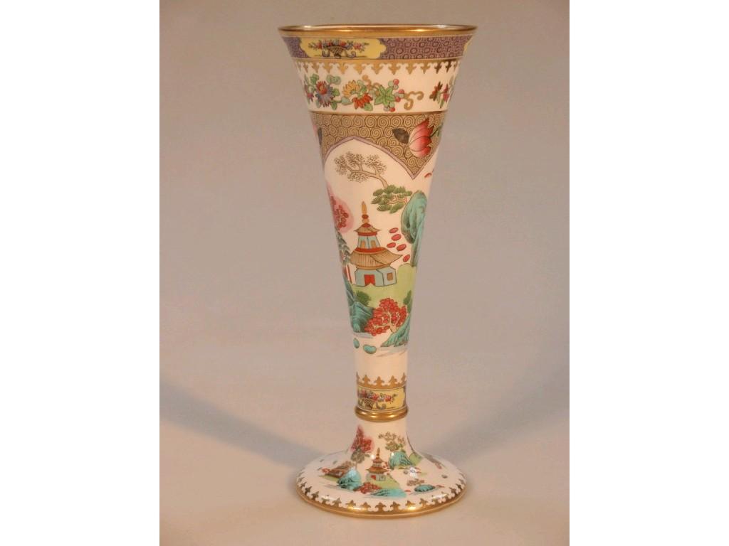 Appraisal: A Spode Copeland's china trumpet vase printed in black and