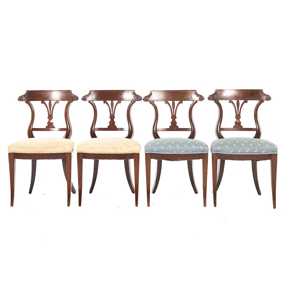 Appraisal: Four Potthast Regency Style Mahogany Side Chairs th century flat