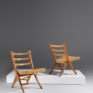 Appraisal: Guglielmo Pecorini th Century Pair of Folding Lounge ChairsDitta Guglielmo