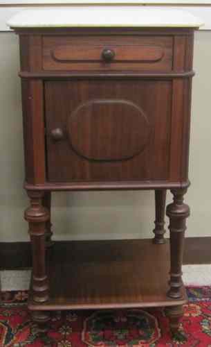 Appraisal: A VICTORIAN MAHOGANY NIGHTSTAND Continental late th century featuring a