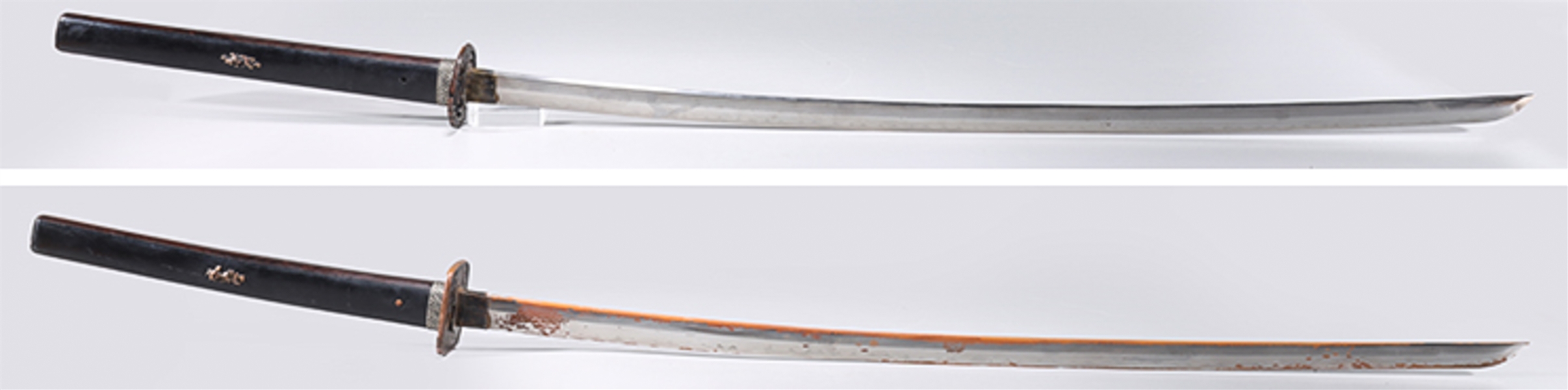 Appraisal: Two Japanese sheathed samurai swords signatures on both sides of