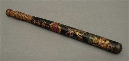 Appraisal: English Painted Wood Truncheon in