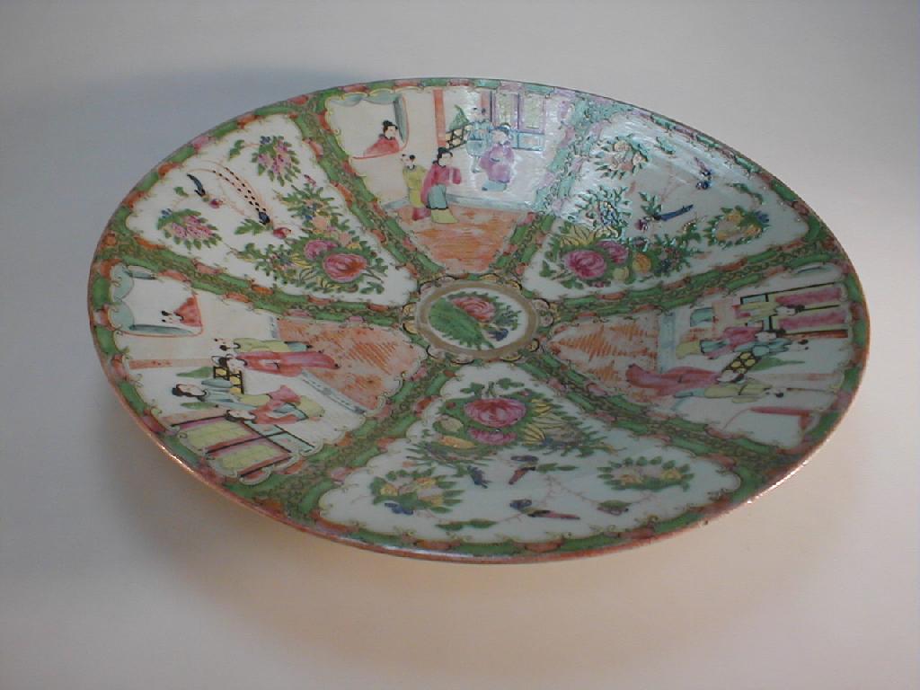 Appraisal: A Cantonese Famille rose charger polychrome enamelled with radiating panels