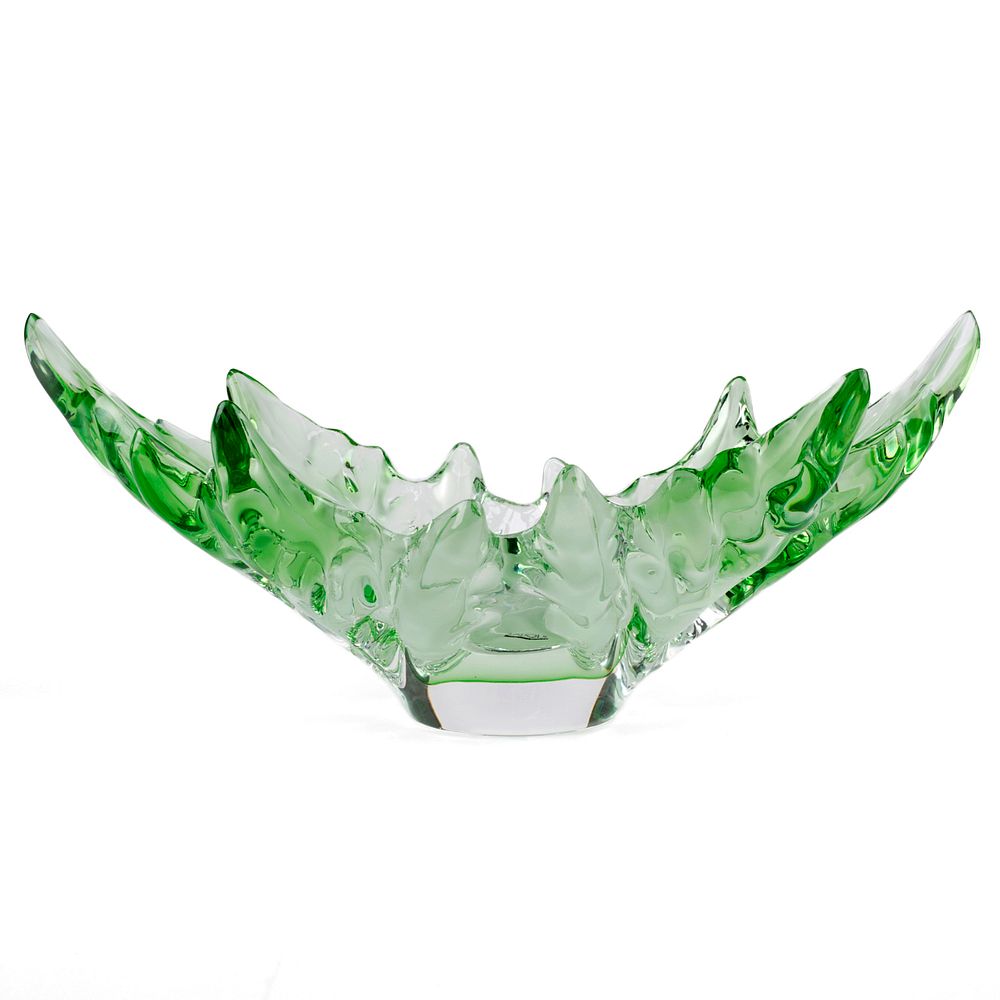 Appraisal: Lalique Champs Elysees Green Crystal Jardiniere Lalique Paris France Large