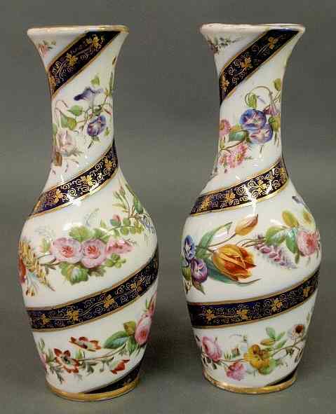 Appraisal: Pair of French porcelain vases late th c with spiraling