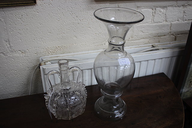 Appraisal: AN ANTIQUE ENGRAVED POSSIBLY DUTCH GLASS DECANTER cm in height