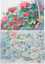 Appraisal: Maureen Kilbane Berry American Contemporary Spring Bouquet and Geraniums in