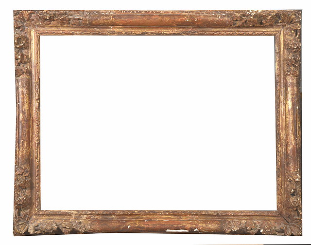 Appraisal: AN ANTIQUE FRENCH CARVED GILTWOOD AND GESSO FRAME with pierced