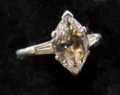 Appraisal: Marquise diamond solitaire ring carat marquise cut diamond prong set