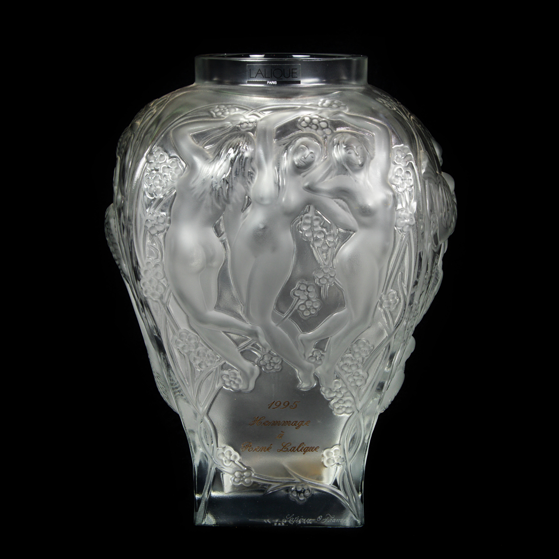 Appraisal: Lalique Hommage a Rene Lalique Vase France glass limited edition