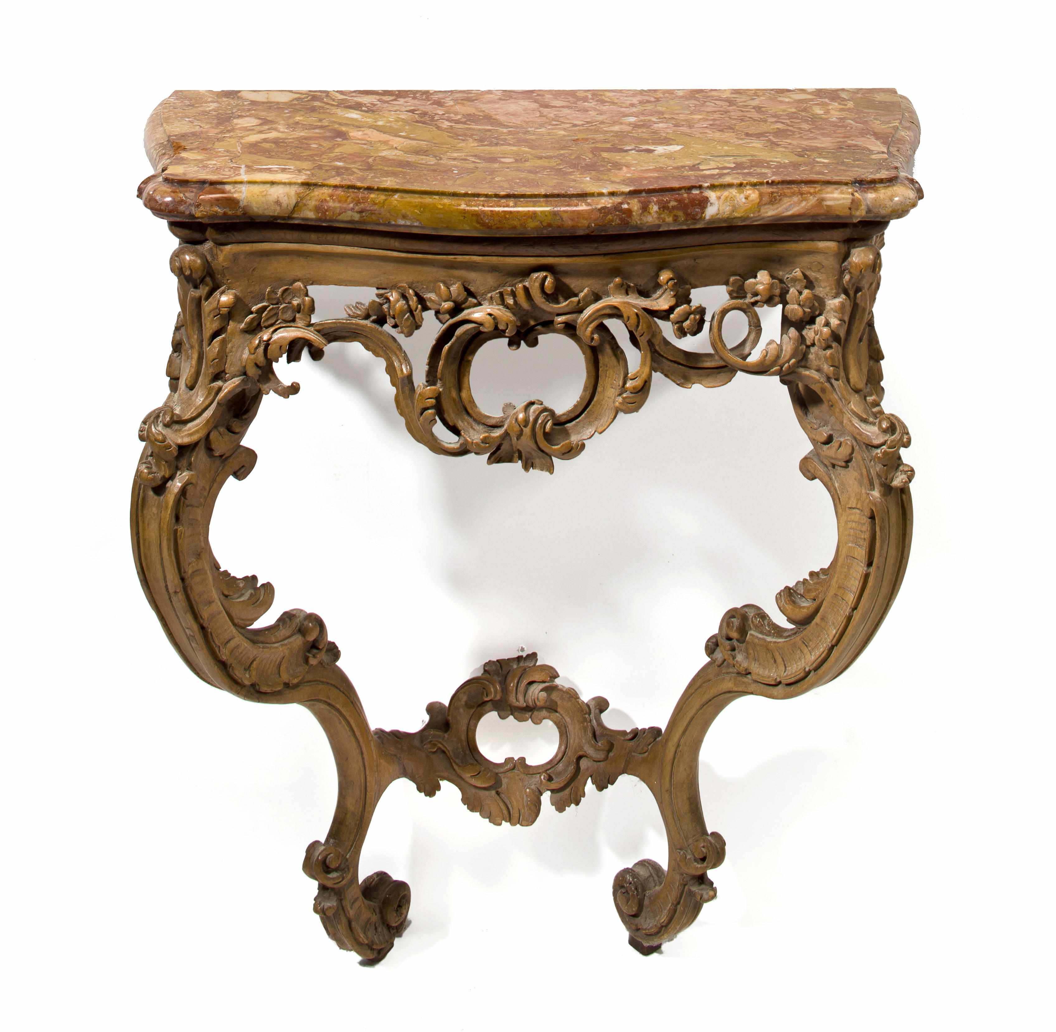 Appraisal: A late Louis XV carved beechwood console table second half