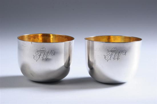 Appraisal: PAIR GEORGE III SILVER CUPS BY THE BATEMAN FAMILY Peter