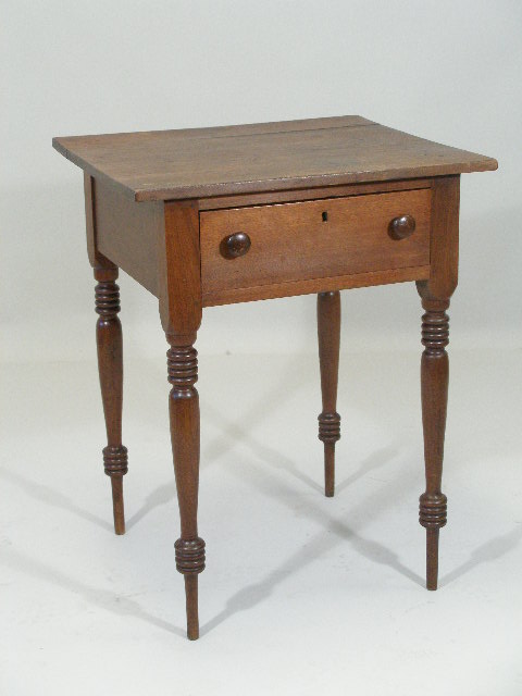 Appraisal: Southern th c One Drawer Stand walnut with poplar secondary