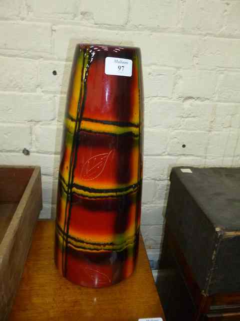 Appraisal: AN ANITA HARRIS STUDIO LARGE RED GROUND POTTERY VASE decorated