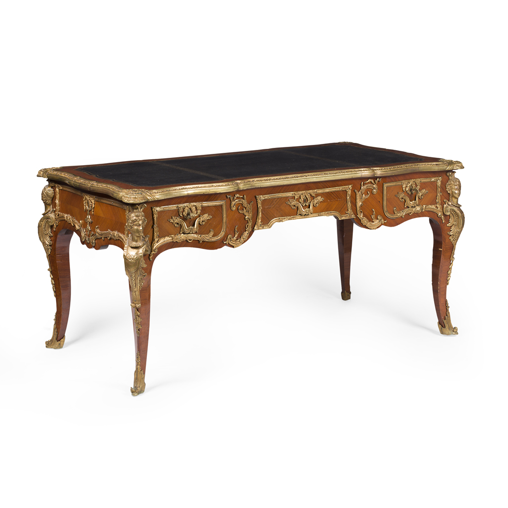 Appraisal: LOUIS XV STYLE KINGWOOD AND GILT BRONZE MOUNTED BUREAU PLAT