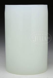 Appraisal: WHITE GLASS BRUSH POT WHITE GLASS BRUSH POT China Qing