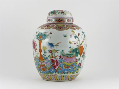 Appraisal: A Chinese famille rose ovoid vase and cover in the