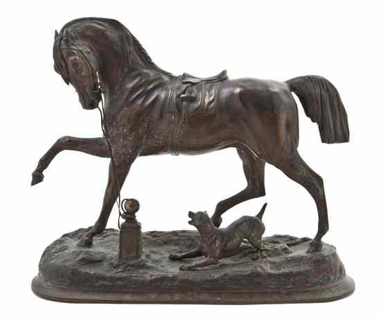 Appraisal: A French Bronze Anamalier Group Pierre Lenardez depicting Angelo the