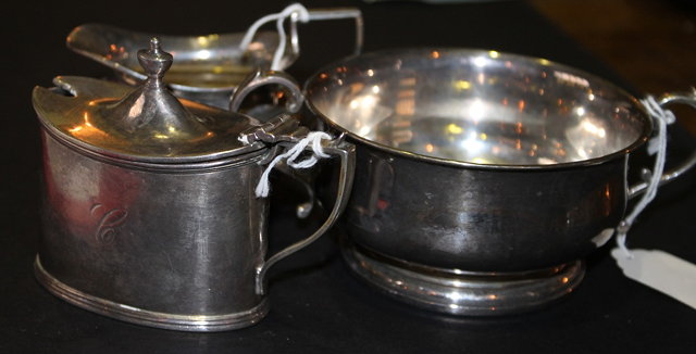 Appraisal: A SILVER PORRINGER OF CIRCULAR FORM with two handles on