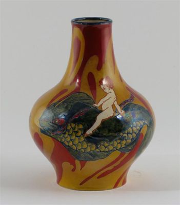 Appraisal: A rare Charles Vyse lustre vase painted with figure riding