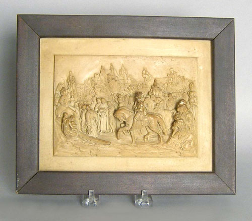 Appraisal: Continental relief town scene late th c x