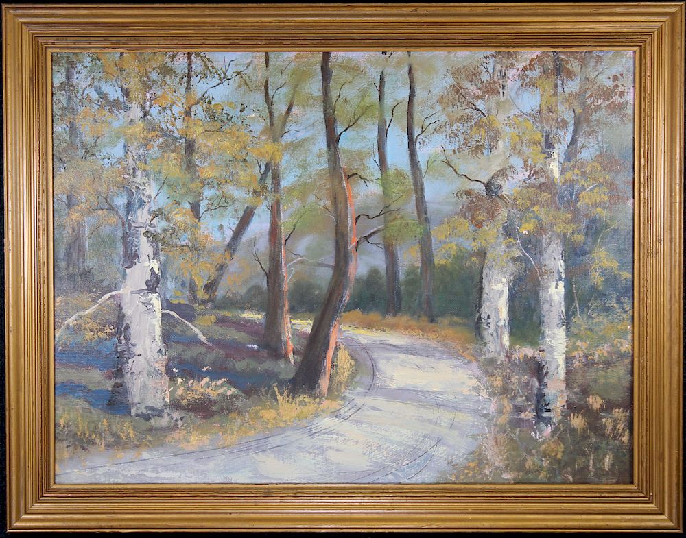 Appraisal: American School Painting of a Wooded Landscape American School Painting